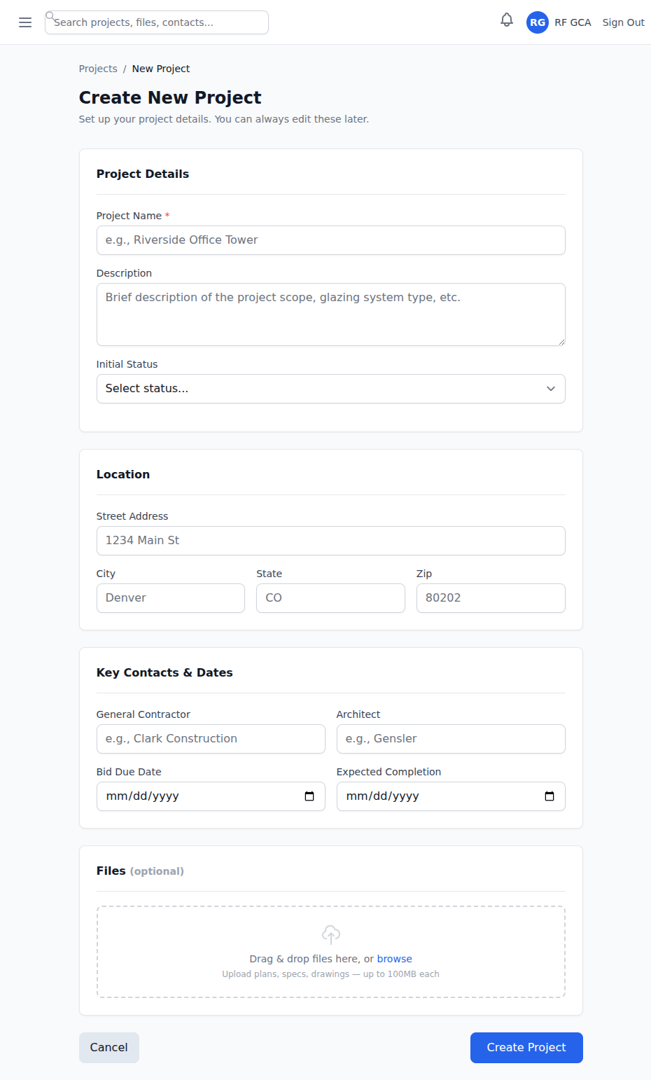 Create Projects